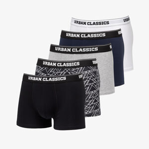 Urban Classics Organic Boxer Shorts 5-Pack Tron Aop/ White/ Grey/ Navy/ Black