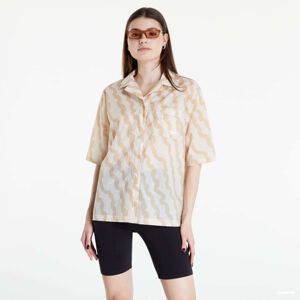 Reebok Classics Summer Waves Print Collared T-Shirt Beige