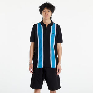 FRED PERRY Woven Mesh Relaxed Polo Black