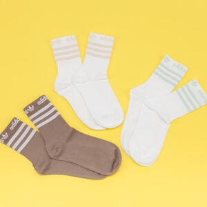 Ponožky adidas Originals Crew Sock 3PP bílé / hnědé