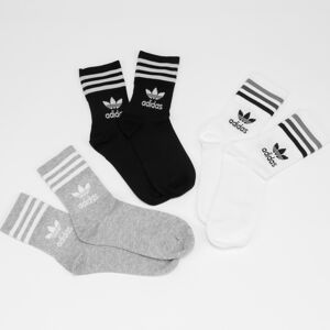Ponožky adidas Originals Mid Cut Crew Sock černé / bílé / šedé
