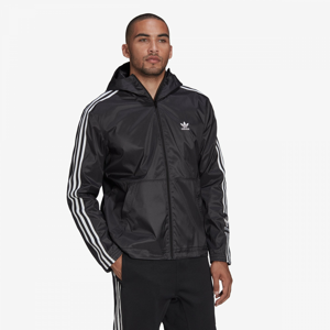 Větrovka adidas Originals Clover Coat Wind-Resistant Hooded Jacket černá