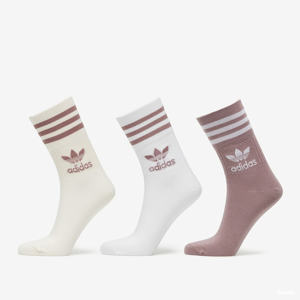 Ponožky adidas Originals Mid Cut Crew Socks bílé/hnědé