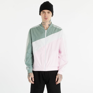 Větrovka adidas Originals Swirl Woven Track Jacket Silver Green / Clear Pink