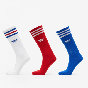Ponožky adidas Originals Solid Crew Sock 3-Pack White/ Team Power Red/ Royal Blue