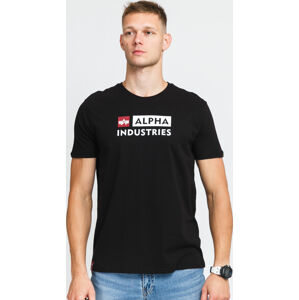 Tričko s krátkým rukávem Alpha Industries Alpha Block Logo Tee černé