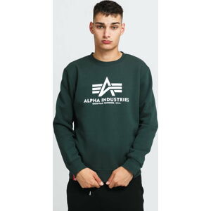 Mikina Alpha Industries Basic Sweater tmavě zelená