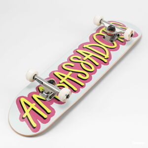 Skateboard Ambassadors Komplet Skateboard Fresh bílý / růžový / žlutý