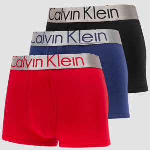 Calvin Klein 3Pack Steel Cotton Trunk červené / černé / modré