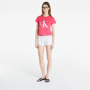 Dámské pyžamo Calvin Klein Ck1 Sleep Short Set Pink Spdr Top/ Bag Marker Logo/ White