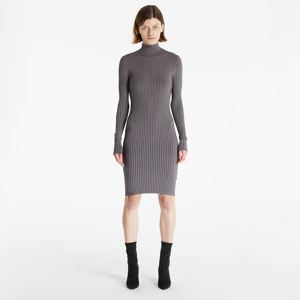 Šaty CALVIN KLEIN JEANS Metallic High Neck Sweater Dress Fossil Grey