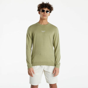 Svetr CALVIN KLEIN JEANS Stacked Logo Crewneck Sweater Faded Olive