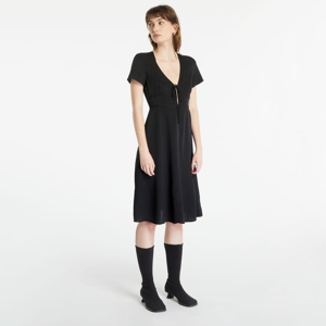 CALVIN KLEIN JEANS Crepe Short Sleeve Midi Dress Black