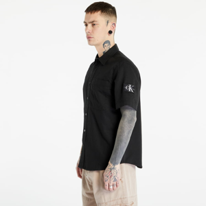 Pánská košile CALVIN KLEIN JEANS Linen Short Sleeve Shirt Black
