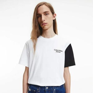 Tričko s krátkým rukávem CALVIN KLEIN JEANS Stacked Colorblock T-Shirt Bílé
