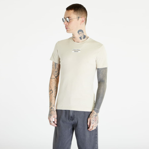 Pánské tričko CALVIN KLEIN JEANS Transparent Stripe S/S T-Shirt Beige