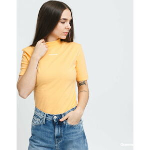 Dámské tričko CALVIN KLEIN JEANS W Micro Branding světle oranžové