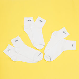 Ponožky Calvin Klein Mens 3Pack Quarter Socks White