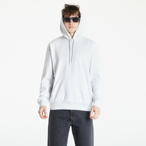 Mikina Carhartt WIP Hooded Script Embroidery Sweat Ash Heather/ White