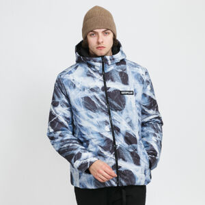 Pánská zimní bunda CATERPILLAR Allover Print Outdoor Jacket fialová / bílá / černá