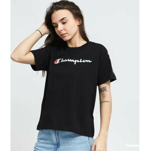 Dámské tričko Champion Vintage Script Logo Crew Neck T-Shirt černé
