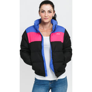 Dámská zimní bunda Fila Women Iris Puffer Jacket černá / tmavě růžová / modrá