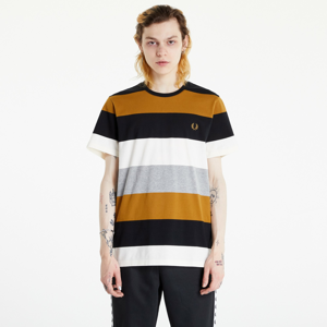 Pánské tričko FRED PERRY Bold Stripe Tee Brown/ White/ Blue