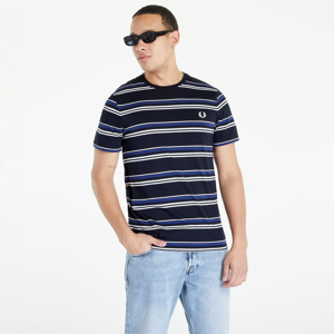 Tričko s krátkým rukávem FRED PERRY Fine Stripe T-Shirt Navy