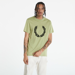 Tričko s krátkým rukávem FRED PERRY Flock Laurel Wreath T-shirt zelené