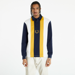 Pánské tričko FRED PERRY Long Sleeve Stripe Rugby Tee navy/ žluté/ bílé