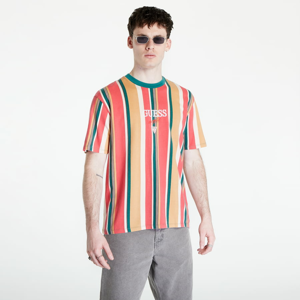 Tričko s krátkým rukávem GUESS Bryson Vertical Stripe Tee Zelené/ Červené/ Béžové
