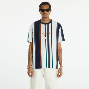 Tričko s krátkým rukávem GUESS Go Brandt Stripe Tee White Peaks Multi