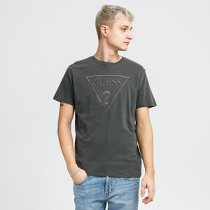 Tričko s krátkým rukávem GUESS M Embroidered Triangle Logo Tee tmavě šedé