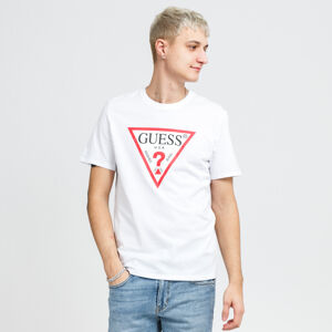 Tričko s krátkým rukávem GUESS M Triangle Logo Tee bílé