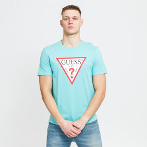 Tričko s krátkým rukávem GUESS M Triangle Logo Tee tyrkysové