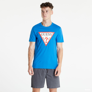 Tričko s krátkým rukávem GUESS Triangl Logo T-Shirt modré
