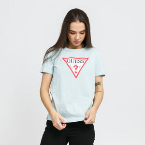 Dámské tričko GUESS W Triangle Logo Tee světle modré