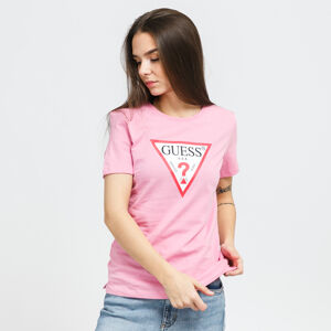 Dámské tričko GUESS W Triangle Logo Tee Pink