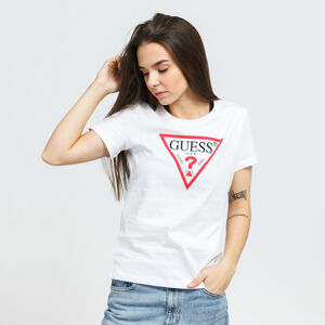 Dámské tričko GUESS W Triangle Logo Tee bílé