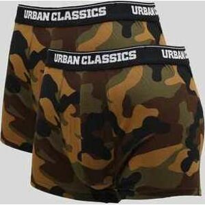 Urban Classics 2-Pack Camo Boxer Shorts camo zelené