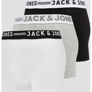 Jack & Jones Sense Trunks 3Pack bílé / černé / melange šedé