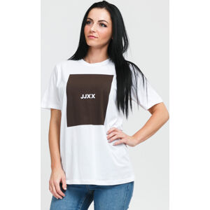 Dámské tričko JJXX JXamber Relaxed Tee bílé / tmavě hnědé