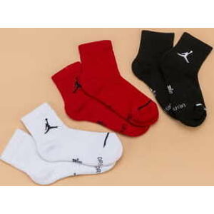 Ponožky Jordan Jumpman QTR 3Pack bílé / černé / červené