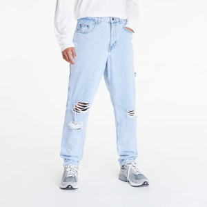 Jeans Karl Kani KK Retro Tapered Workwear Heavy Distressed Denim Jeans Světle Modré
