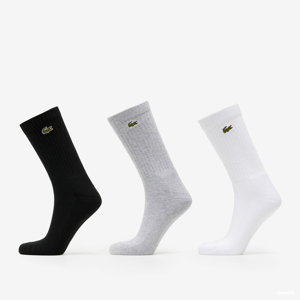 Ponožky LACOSTE High-Cut Socks bílé/černé/šedé