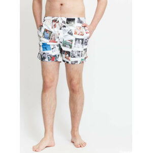 Pánské koupací šortky LACOSTE Lacoste LIVE x Polaroid Print Swimming Trunks bílé / multicolor