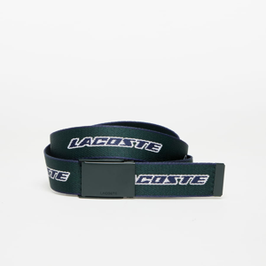 Pásek LACOSTE Leather goods belt Zelený/ Modrý