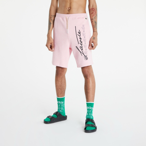 LACOSTE Signature Print Fleece Shorts růžové