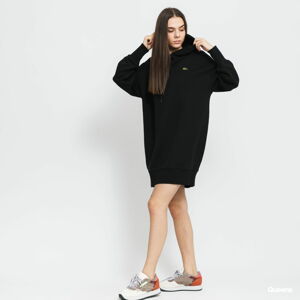 Šaty LACOSTE Women’s Lacoste LIVE Hooded Oversized Sweatshirt Dress černé