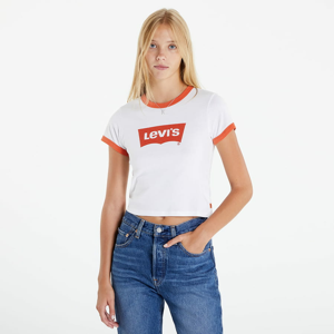 Dámské tričko Levi's ® Graphic Ringer Mini Tee White/ Orange